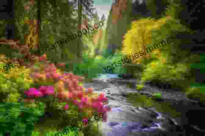 A Landscape Photograph Of A Sprawling Garden With Towering Trees, Vibrant Flowers, And A Meandering Stream. The Garden Goes On V A McGuinness