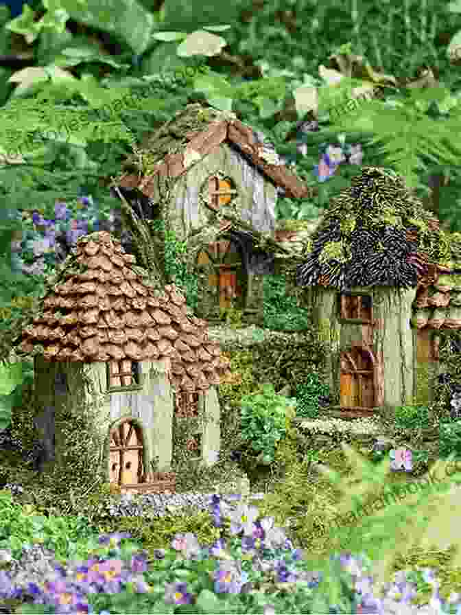 A Vibrant And Whimsical Fairy House Sits In A Colorful Garden, Surrounded By Miniature Furniture And Accessories. Little Gnome Home Crochet Pattern: A Miniature Fairy House For Home Decor