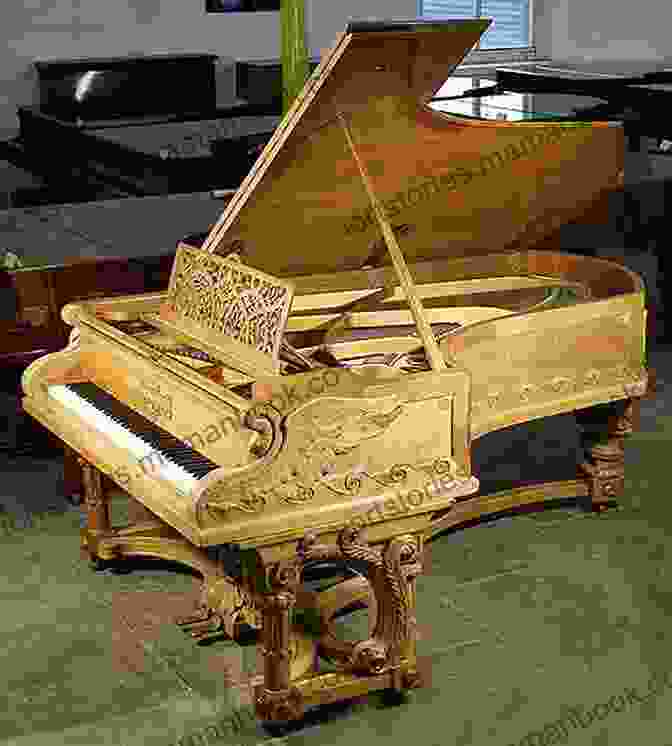 An Elegant Grand Piano Adorned With Intricate Carvings, Bathed In Soft, Golden Light. Piano Concerto No 2 In B Flat Major K39